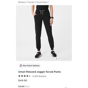 Figs Technical Women's Uman Relaxed Jogger Scrub Pants. 2XL Regular. Black. NWT.